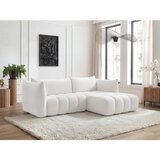 Bobochic Paris Bela kotna sedežna garnitura iz tkanine bouclé (desni kot/z ležalnikom) Azra – | Shoptok.si