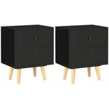  Noćni ormarići 2 kom crni 40 x 30 x 50 cm od masivne borovine | shoptok.hr
