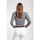 Fenzy Pletena Majica Z Okroglim Izrezom, Siva | Shoptok.si