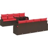  Sjedeća garnitura za vrt s pohranom 9 pcs Smeđa poliratan | shoptok.hr