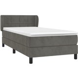 Box spring krevet s madracem tamnosivi 90x200 cm baršunasti | shoptok.hr