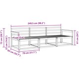  Set vanjskih sofa 3 pcs Bijela 249,5 x 83 x 73 cm | shoptok.hr