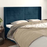  Uzglavlje s ušima tamnoplavo 203x16x118/128 cm baršunasto | shoptok.hr