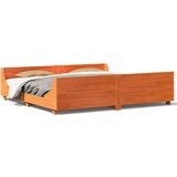 vidaXL Posteljni okvir brez vzmetnice vošč. rjav 180x200 cm borovina | Shoptok.si