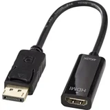 41718 adapterski kabel [1x muški konektor DisplayPort - 1x ženski konektor HDMI] crna 20.00 cm