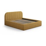 Windsor & Co Sofas Gorčično rumena oblazinjena zakonska postelja s prostorom za shranjevanje z letvenim dnom 180x200 cm Juno – | Shoptok.si