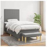  Box spring postelja z vzmetnico temno siva 90x200 cm blago | Shoptok.si