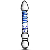 Gildo Staklen dildo s spiralom i točkama u