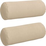 vidaXL valjkasti jastučići 2 pcs krema Ø 25 x 70 cm mikrofiber tkanina | shoptok.hr