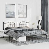  Metalni okvir za krevet s uzglavljem crni 183x213 cm | shoptok.hr
