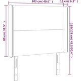  LED uzglavlje plavo 103 x 16 x 118/128 cm od tkanine | shoptok.hr