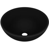  Luksuzni okrugli umivaonik mat crni 32,5 x 14 cm keramički | shoptok.hr