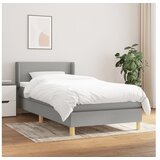  Box spring postelja z vzmetnico svetlo siva 90x200 cm blago | Shoptok.si