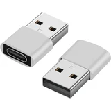 2 paketa adapterjev USB-C na USB za prenos podatkov in polnjenje Silver, (21541462)