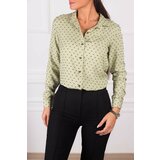 armonika Women's Green Patterned Long Sleeve Shirt Cene