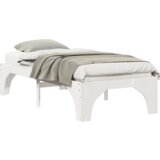 vidaXL Posteljni okvir s shranjevanjem Bela 75 x 190 cm Trdna borovina | Shoptok.si
