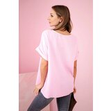 Kesi Włoski Muslin blouse with a necklace candy pink | Shoptok.si