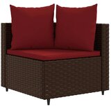  3-dijelni set vrtnih sofa s jastucima smeđi od poliratana | shoptok.hr