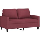  2-dijelni set sofa s jastucima crvena boja vina od tkanine Slike