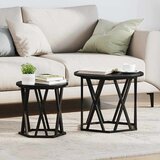  Bocni stol 2 pcs Crni hrast Inženjerska drva i čelik | shoptok.hr