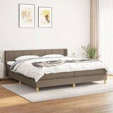  Box spring postelja z vzmetnico taupe 200x200 cm blago, (20999413) | Shoptok.si