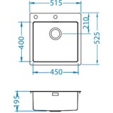 Alveus enojno pomivalno korito Monarch Pure 30 - antracit (1106868) | Shoptok.si