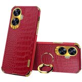 INORCO Za Realme C55 Ring Kickstand 6D Funda galvanizada Cocodrilo Textura Cuero + TPU Cubierta del teléfono, (22035825) Cene