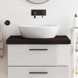  Kupaonska radna ploča tamnosmeđa 80x60x(2-6) cm tretirano drvo | shoptok.hr