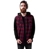 Urban Classics Flanell Sweat Sweat Plaid Hooded Shirt blk/burgundy/blk | Shoptok.si