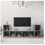  TV omarice 4 kosi betonsko sive 72x35x36,5 cm iverna plošča | Shoptok.si