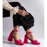 Gemre Pink satin block heel sandals Saucedo | shoptok.hr