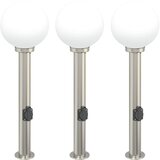 vidaXL Stupić s utičnicom 3 kom 80 cm nehrđajući čelik IP44 | shoptok.hr
