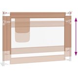  Sigurnosna ograda za dječji krevet smeđe-siva 90x25 cm tkanina | shoptok.hr