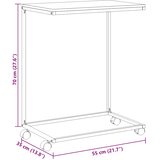  Bočni stolić s kotačima bijeli 55x35x70 cm konstruirano drvo | shoptok.hr