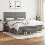  Okvir kreveta s oprugama i madrac svjetlosivi 160x200cm tkanina | shoptok.hr