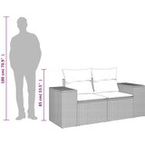  Vrtna sofa s jastucima za 2 osobe, crna, poli ratan | shoptok.hr
