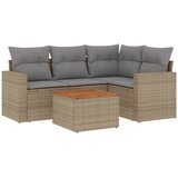  5-dijelni vrtni set sofa s jastucima bež od poliratana | shoptok.hr