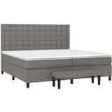  Box spring postelja z vzmetnico temno siva 200x200 cm blago, (20898590) | Shoptok.si
