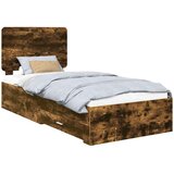  Krevetna konstrukcija s ladicama Dimljeni hrast 75 x 190 cm Smeđa 193 x 78 x 100 cm | Shoptok.si