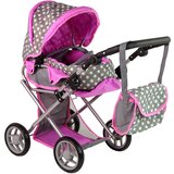 Kolica za lutke + torba 2u1 Stars - sivi | shoptok.hr