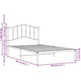 Metalni okvir za krevet s uzglavljem bijeli 100x200 cm | shoptok.hr