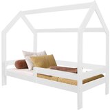 springos Otroška postelja Hišni dizajn z letvenim dnom, streho in zaščito pred padcem 80 x 160 cm Hišna postelja – Bela, (21724360) Cene
