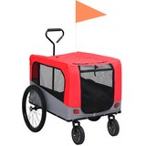  2-u-1 prikolica za bicikl i kolica za ljubimce crveno-siva | shoptok.hr