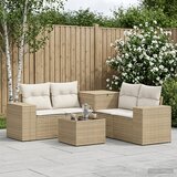  Set sofe 6 kom. Bež i krem bijela Poli Rattan i čelik | shoptok.hr