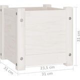  Vrtna sadilica bijela 31 x 31 x 31 cm od masivne borovine | shoptok.hr