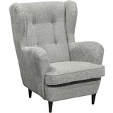MID.YOU FOTELJ Z OPORO ZA GLAVO, srebrne barve tekstil, leseni material | Shoptok.si