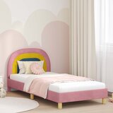 Krevet za djecu s uzglavljem Ružičasta 90 x 200 cm Baršun | shoptok.hr
