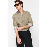 Trendyol muška košulja TMNSS24GO00081, kaki | Eponuda.com