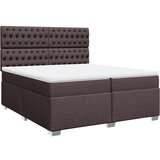 vidaXL Box spring postelja z vzmetnico temno rjav 200x200 cm blago, (21302314) Cene
