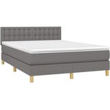  Krevet box spring s madracem LED tamnosivi 140x200 cm tkanina | shoptok.hr
